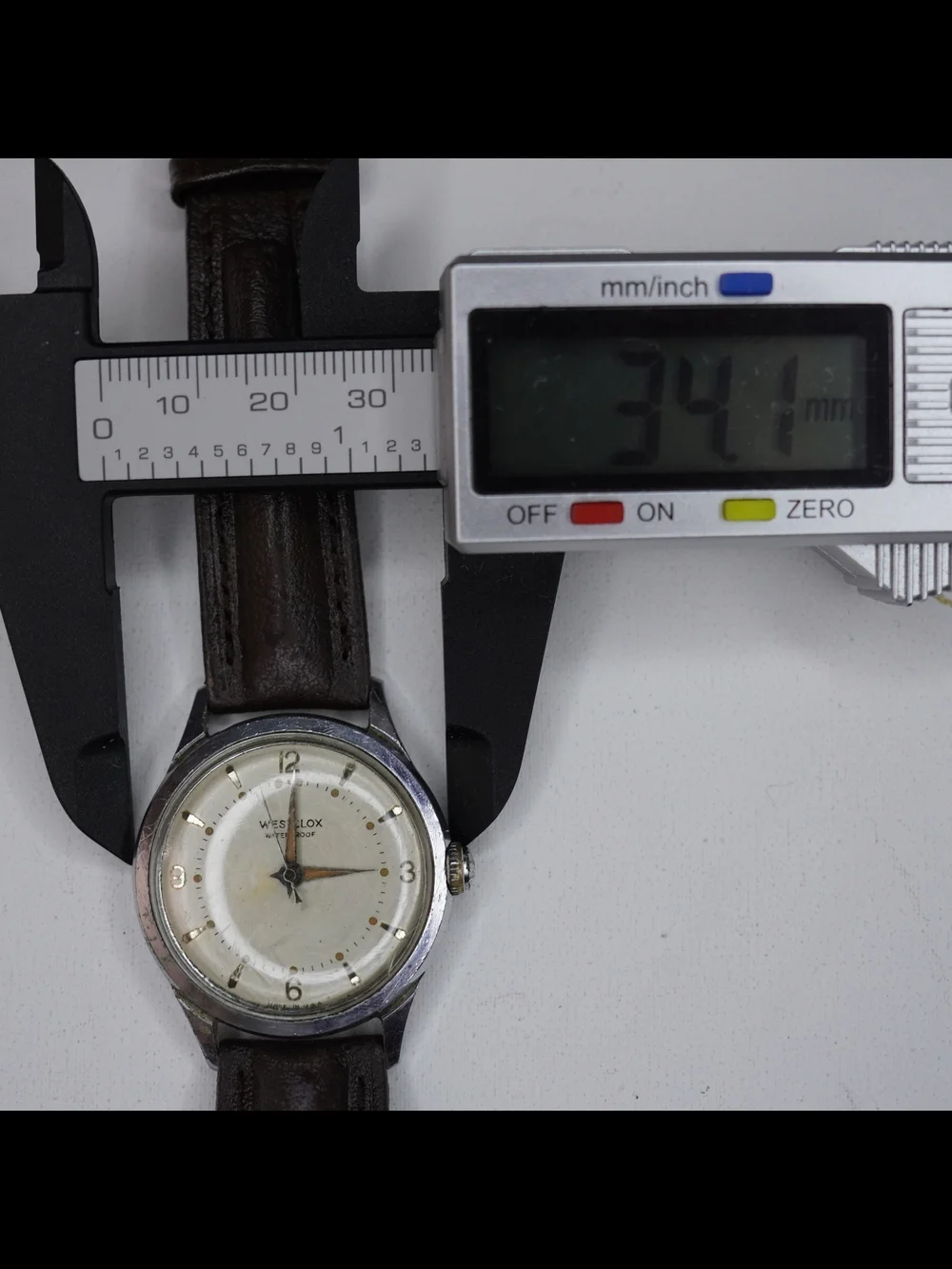 Vintage Westclox Model 689 Mechanical Mens Watch Silver Dial Waterproof USA Runs